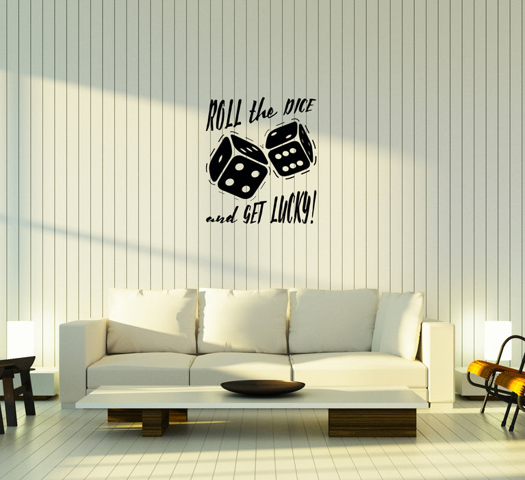 Наклейка на стену Настольная игра в кости Развлечение Lucky Casino Виниловая наклейка (ed930)