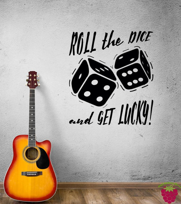 Наклейка на стену Настольная игра в кости Развлечение Lucky Casino Виниловая наклейка (ed930)