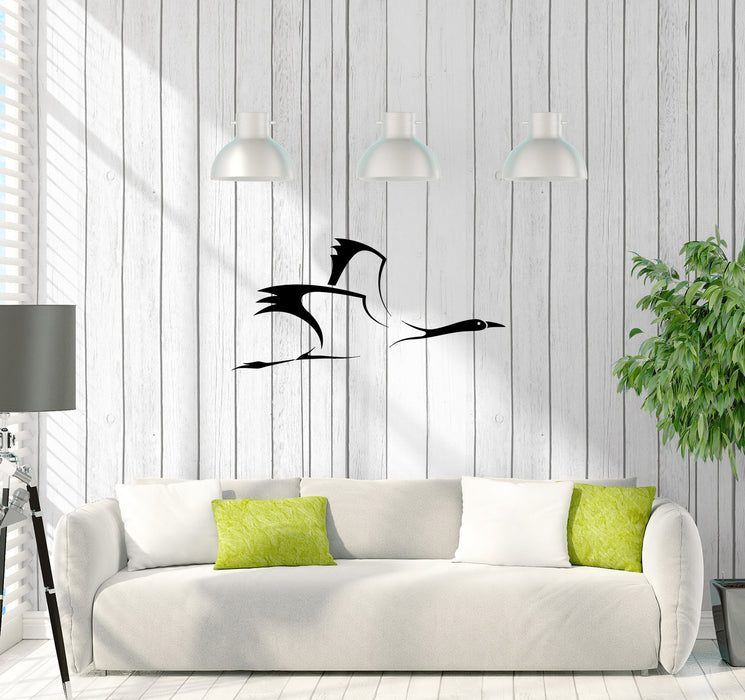 Wall Decal Animal Bird Flight Crane Heron Vinyl Sticker (ed949)
