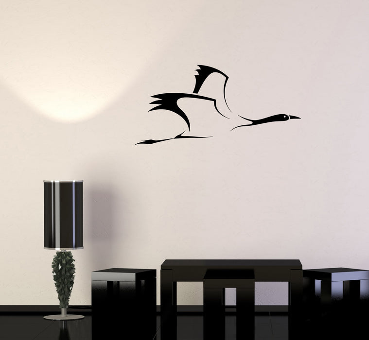 Wall Decal Animal Bird Flight Crane Heron Vinyl Sticker (ed949)