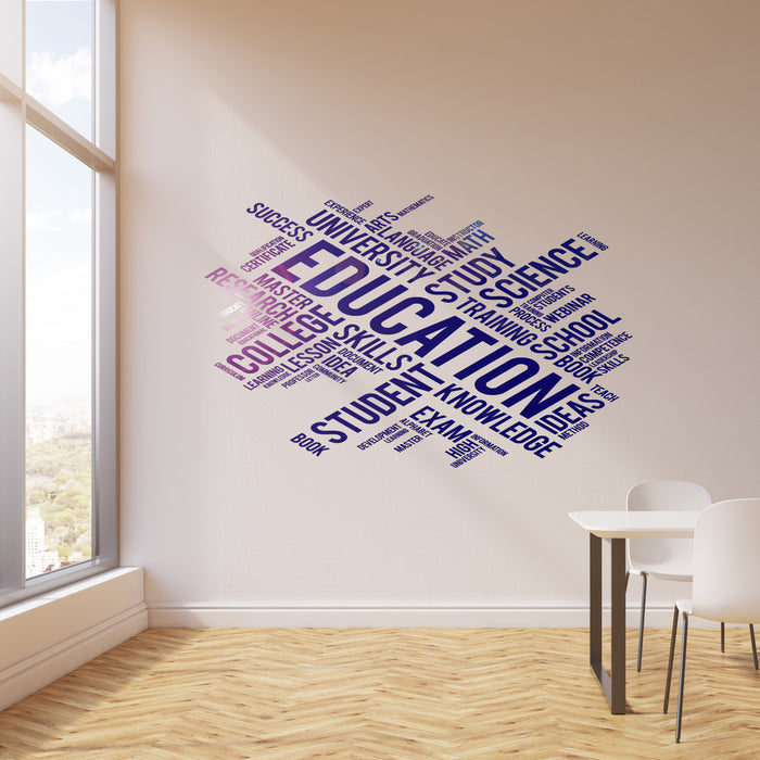 Vinyl Wall Decal Education College Study School Student Knowledge Words Stickers Mural (ig6299)
