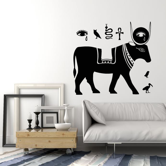 Vinyl Wall Decal Ancient Egypt Symbol Сow Animals Stickers Mural (g3751)