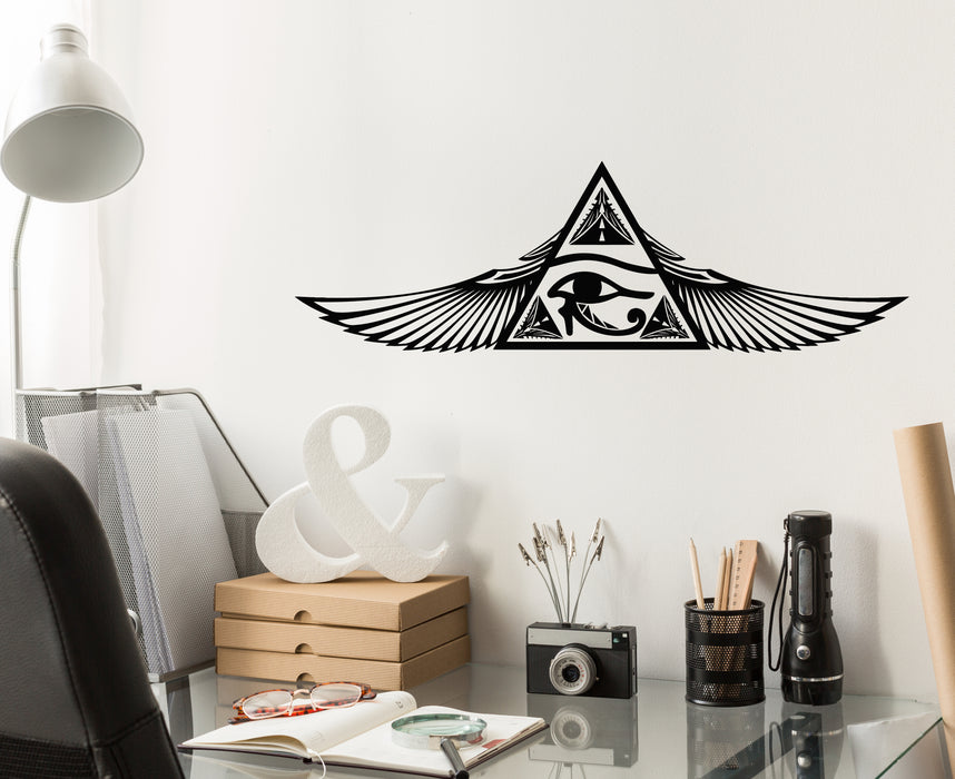 Vinyl Wall Decal Ancient Egyptian Style Eye Horus Triangle Pyramid Stickers Mural (g8018)