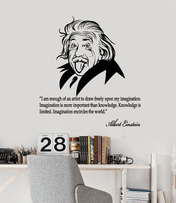 Vinyl Wall Decal Albert Einstein Science Quote Scientist Physics Stickers Mural (g3136)