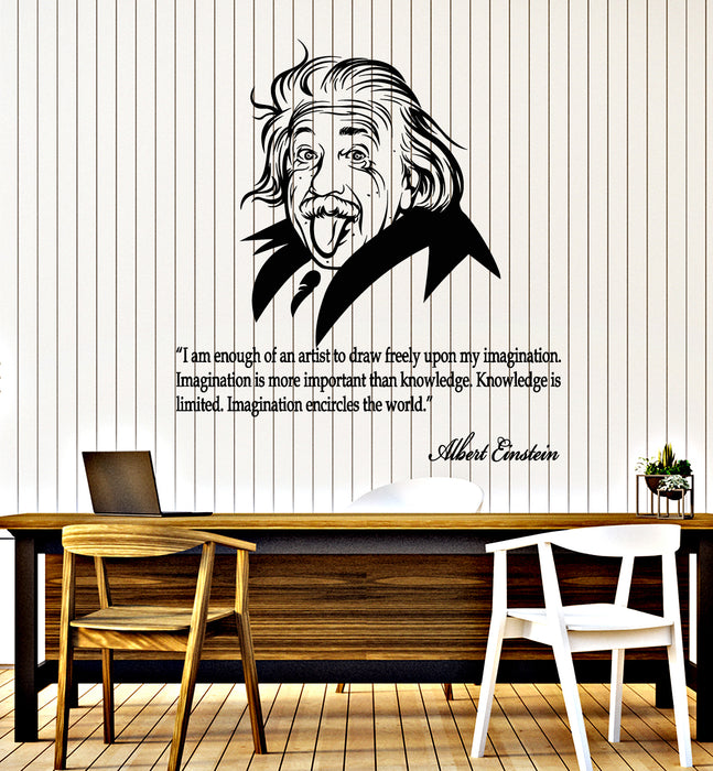 Vinyl Wall Decal Albert Einstein Science Quote Scientist Physics Stickers Mural (g3136)