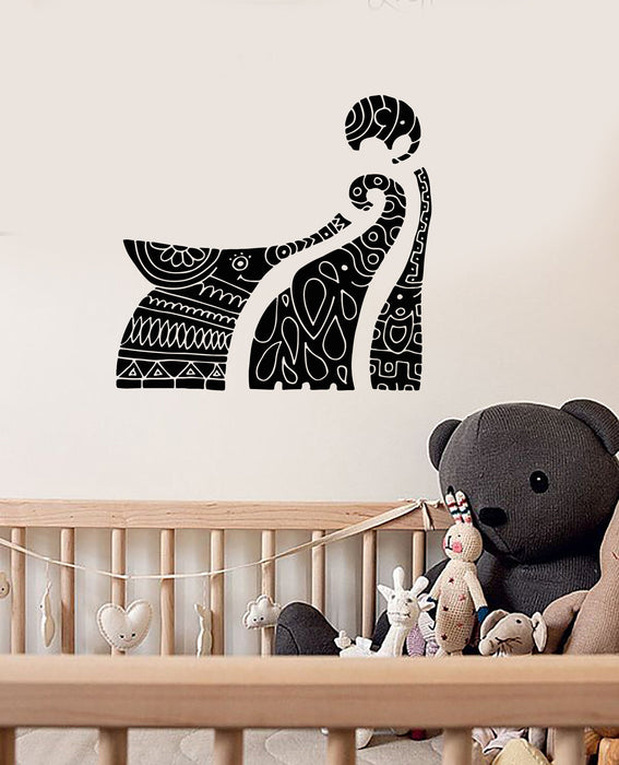Vinyl Wall Decal Elephant Family Ornament Animals Nursery Kids Room Stickers Mural (ig5638)