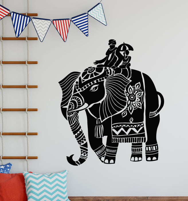 Vinyl Wall Decal Elephant Animal Tribal India Peoples Hindu Stickers Mural (g6049)