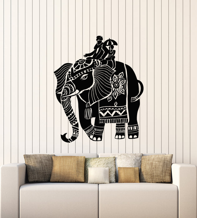 Vinyl Wall Decal Elephant Animal Tribal India Peoples Hindu Stickers Mural (g6049)
