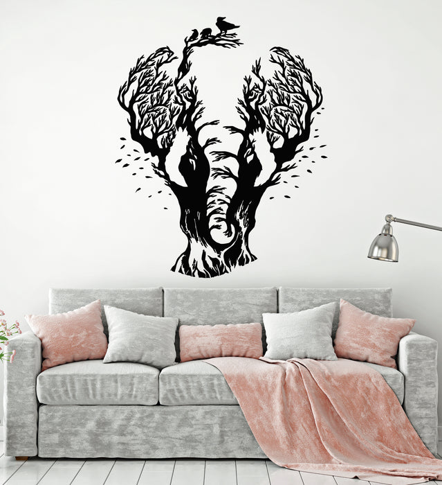 Vinyl Wall Decal Tree Abstract Elephant Wild African Animal Stickers Mural (g5818)