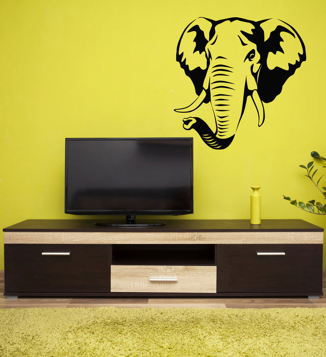 Vinyl Wall Decal Wild Animal Elephant Head Living Room Stickers Mural (g4626)