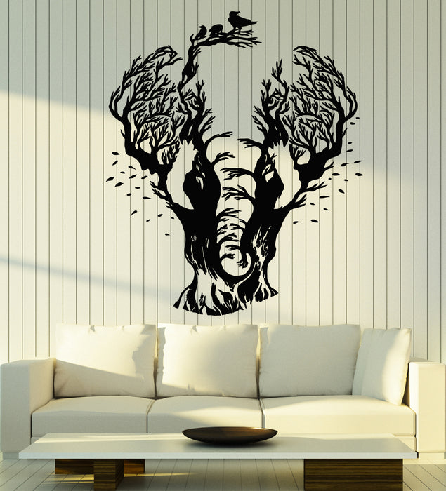 Vinyl Wall Decal Tree Abstract Elephant Wild African Animal Stickers Mural (g5818)