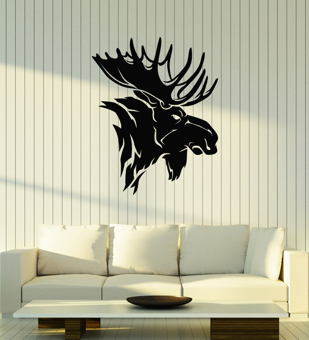 Vinyl Wall Decal Deer Elk Head Forest Animal Horns Hunting Club Stickers Mural (g7543)