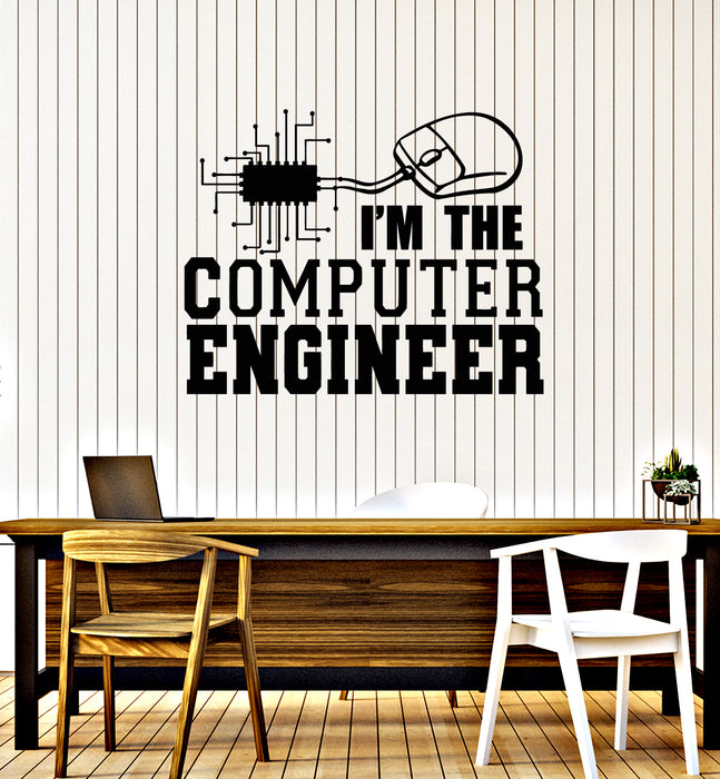 Vinyl Wall Decal Phrase Words Chip Computer Engineer Office Decor Stickers Mural (g3987)