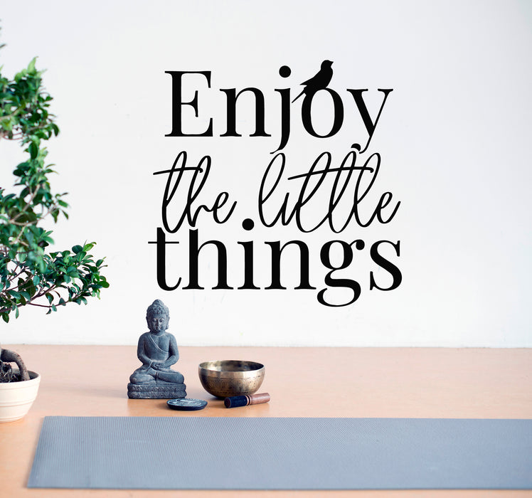 Vinyl Wall Decal Enjoy The Little Things Inspirational Quote Stickers Mural 22.5 in x 22 in gz143