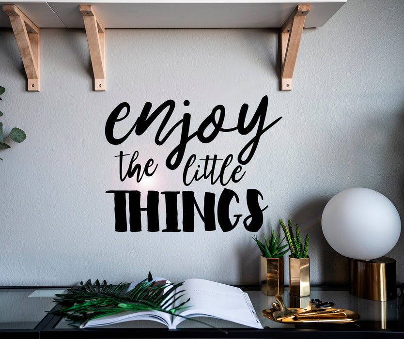 Vinyl Wall Decal Enjoy The Little Things Inspirational Phrase Words Stickers Mural 22.5 in x 17 in gz144