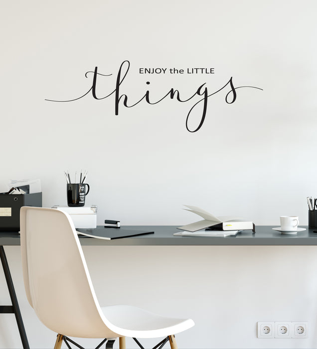 Vinyl Wall Decal Enjoy The Little Things Quote Inspiration Phrase Words Inspire Stickers ig6195 (22.5 in X 7.4 in)
