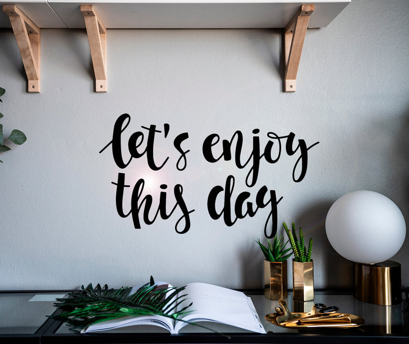 Vinyl Wall Decal Letter Enjoy This Day Motivation Phrase Stickers Mural 22.5 in x 13 in gz081