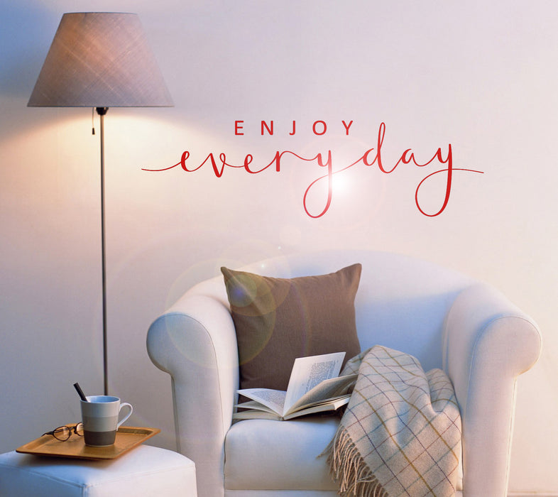 Vinyl Wall Decal Enjoy Everyday Relax Positive Words Spa Home Art Stickers ig6257 (22.5 in X 6.5 in)