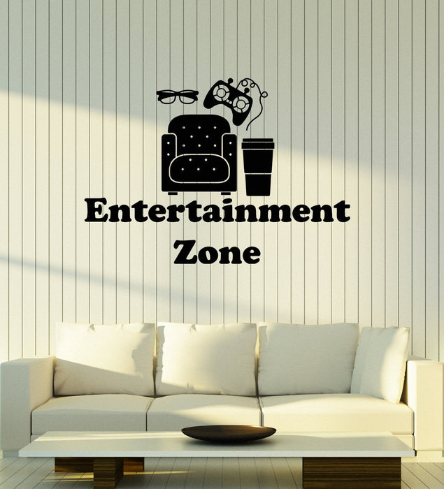 Vinyl Wall Decal Entertainment Zone Video Games Film Room Decor Stickers Mural (ig5266)
