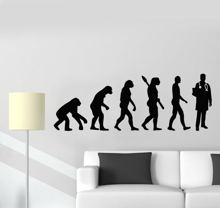 Vinyl Wall Decal Evolution Doctor Art Biology Science Medicine Health Stickers Mural (g2189)