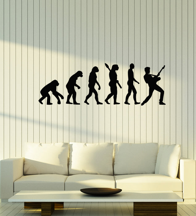 Vinyl Wall Decal Evolution Of Man Music Musician Rock Star Stickers Mural (g4378)