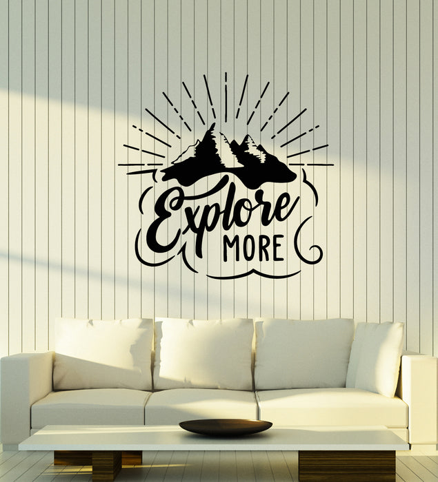 Vinyl Wall Decal Motivation Phrase Explore More Discover Travel Stickers Mural (g3895)