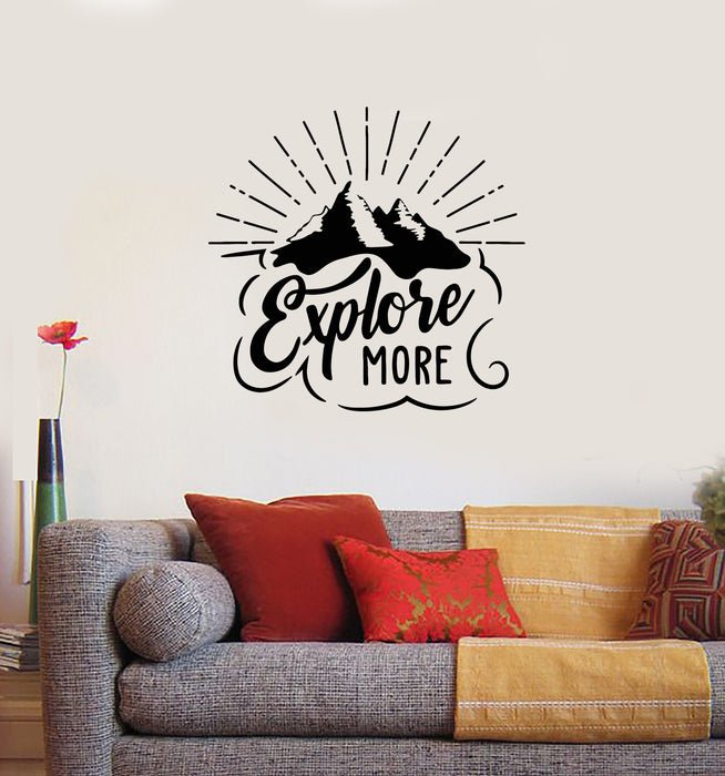 Vinyl Wall Decal Motivation Phrase Explore More Discover Travel Stickers Mural (g3895)