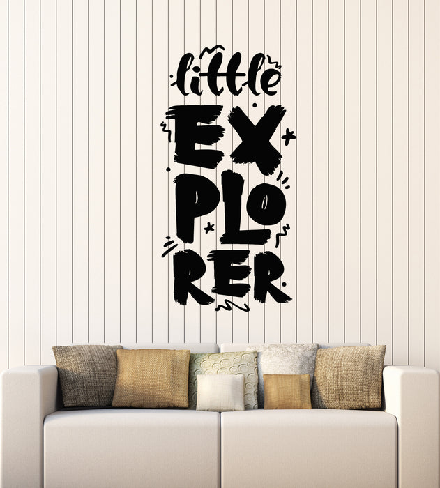 Vinyl Wall Decal Lettering Words Little Explorer Kids Room Stickers Mural (g3430)