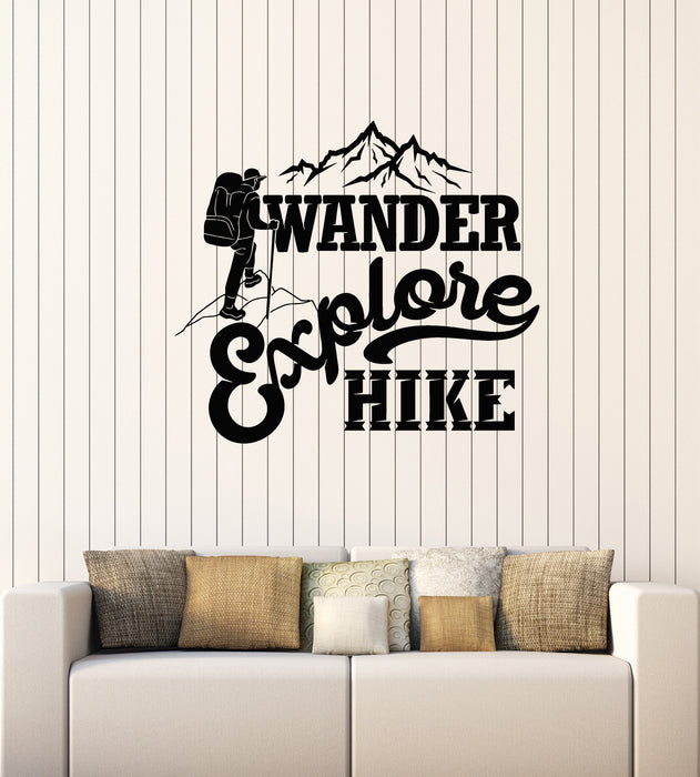 Vinyl Wall Decal Wander Explore Discover Travel Motivational Words Stickers Mural (g4390)