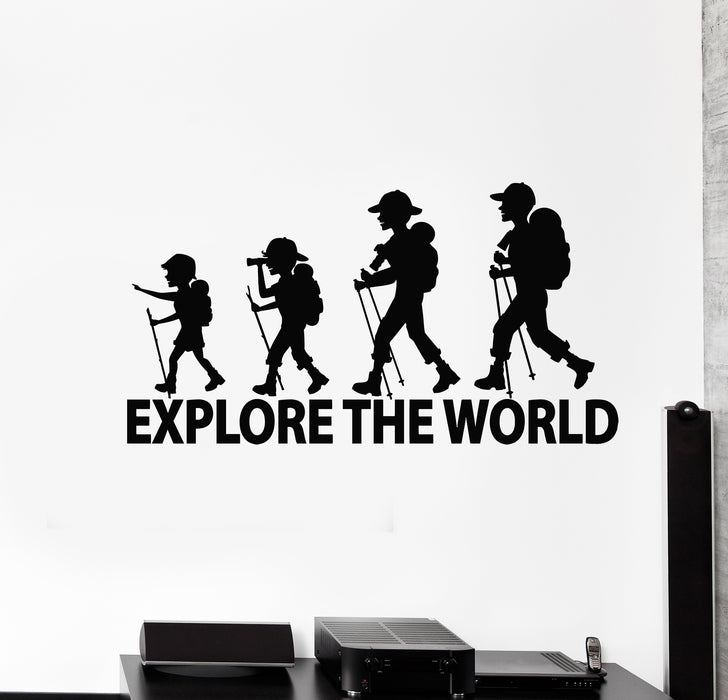 Vinyl Wall Decal Discover Travel Explore The World Camping Stickers Mural (g4471)