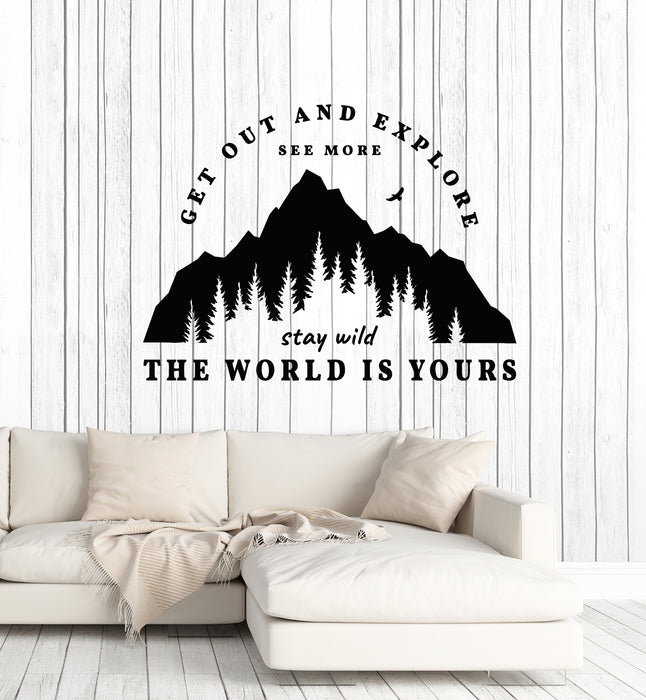 Vinyl Wall Decal Explore See More Wild Life Motivation Phrase Stickers Mural (g4343)