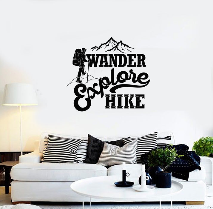 Vinyl Wall Decal Wander Explore Discover Travel Motivational Words Stickers Mural (g4390)