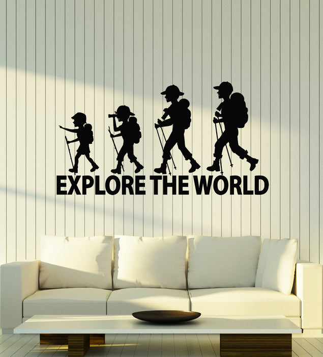 Vinyl Wall Decal Discover Travel Explore The World Camping Stickers Mural (g4471)