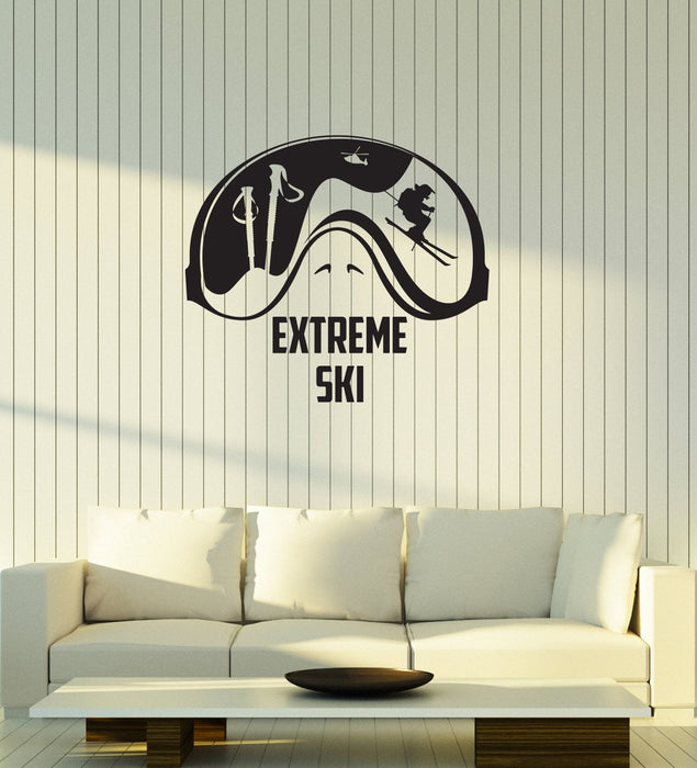 Vinyl Wall Decal Extreme Ski Club Skiing Mountain Interior Art Stickers Mural (ig5766)