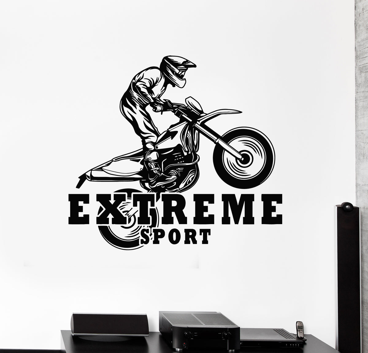 Vinyl Wall Decal Bike Race Motor Speed Extreme Sport Biker Stickers Mu ...