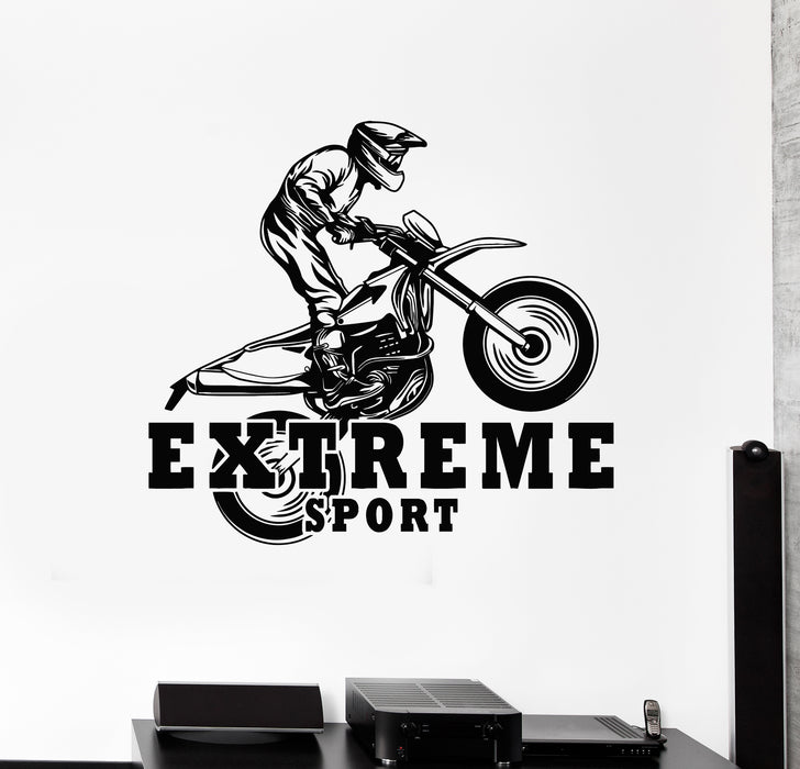 Vinyl Wall Decal Bike Race Motor Speed Extreme Sport Biker Stickers Mural (g5951)