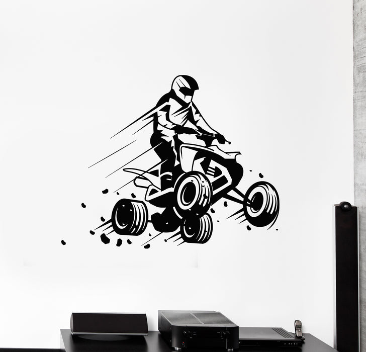 Vinyl Wall Decal Quad Bike Extreme Sport Rider ATV Speed Stickers Mural (g6328)