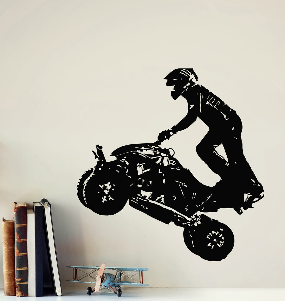 Vinyl Wall Decal Silhouette Rider Quad Bike Extreme Sport Motocross  Stickers Mural (g7788)