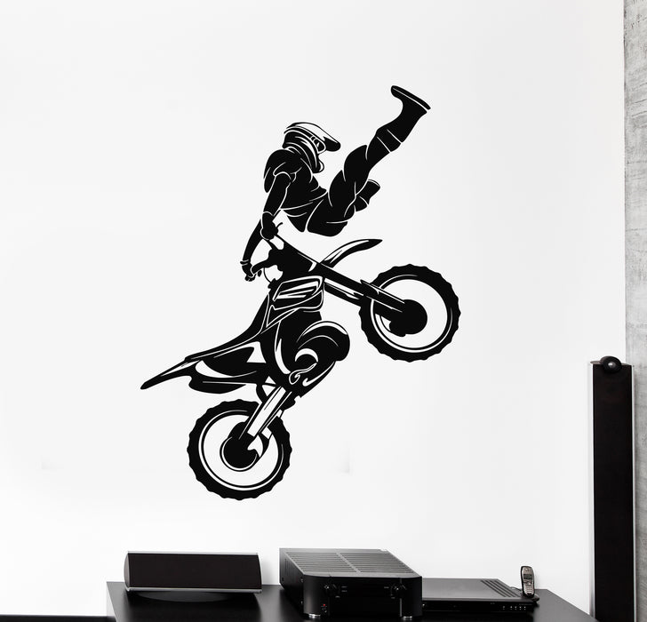 Vinyl Wall Decal Speed Extreme Sport Biker Motor Race Stickers Mural (g3035)