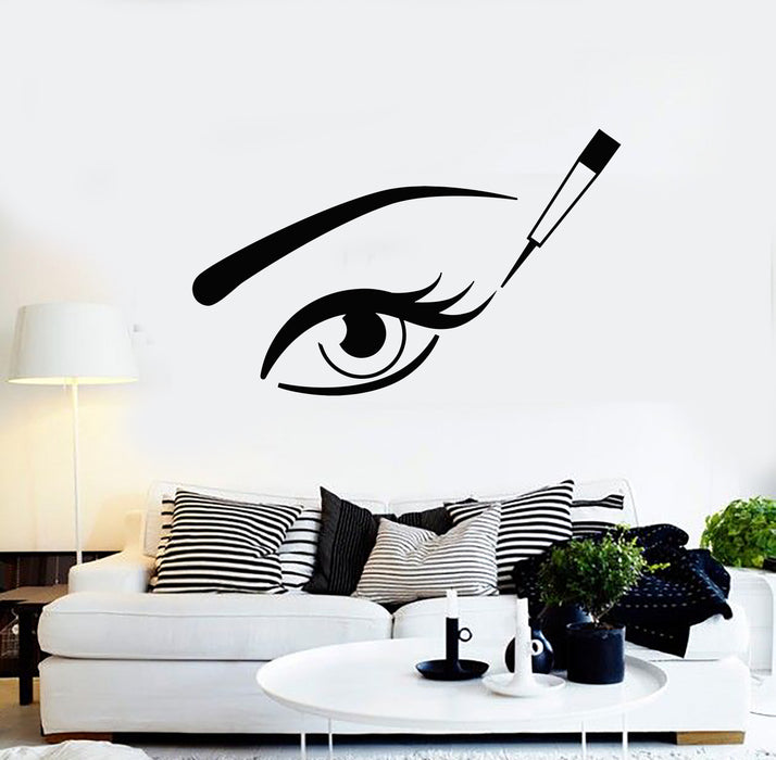 Vinyl Wall Decal  Woman Eye Make Up Long Eyelashes Beauty Salon Stickers Mural (g987)