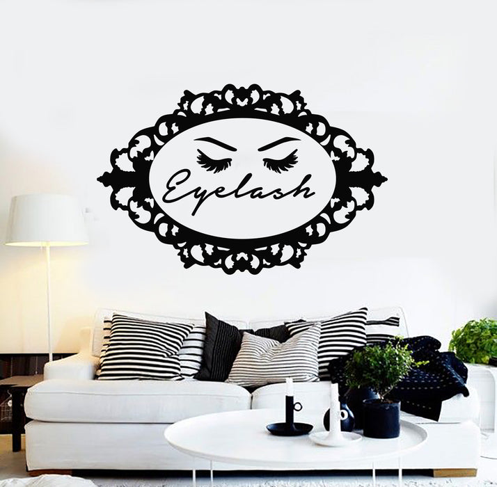 Vinyl Wall Decal Long Eyelash Female Woman Eye Make Up Fashion Stylist Stickers Mural (g956)