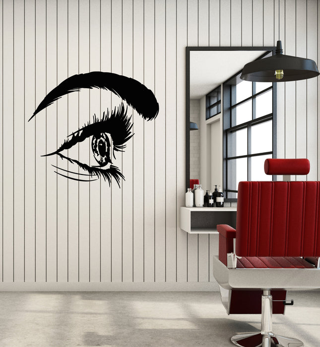 Vinyl Wall Decal Big Eyelashes Woman Eye Makeup Spa Beauty Stickers Mural (g1341)