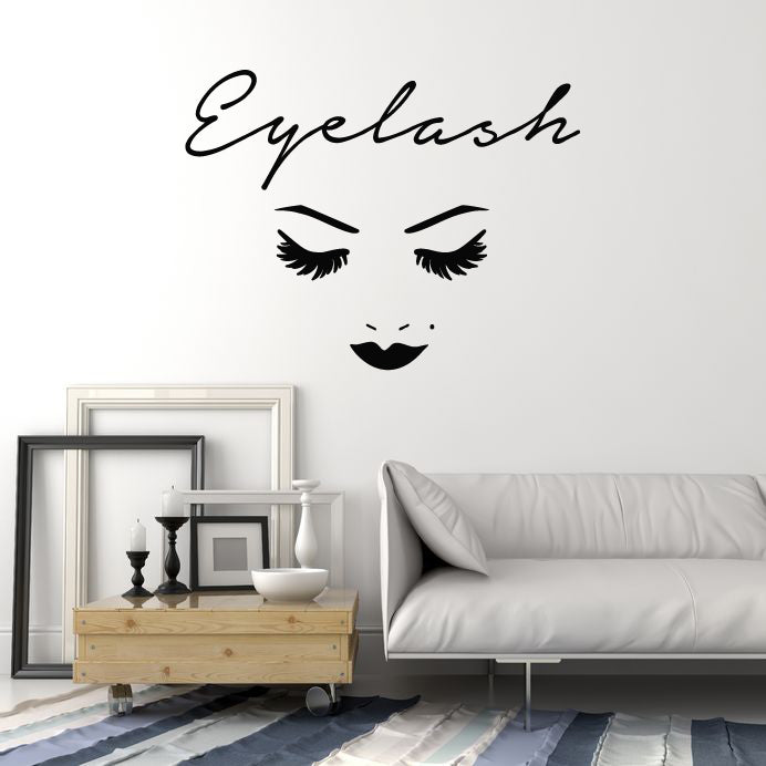 Vinyl Wall Decal Eyelashes Beauty Salon Beautiful Eyes Mole Long Extensions Stickers Mural (g1680)