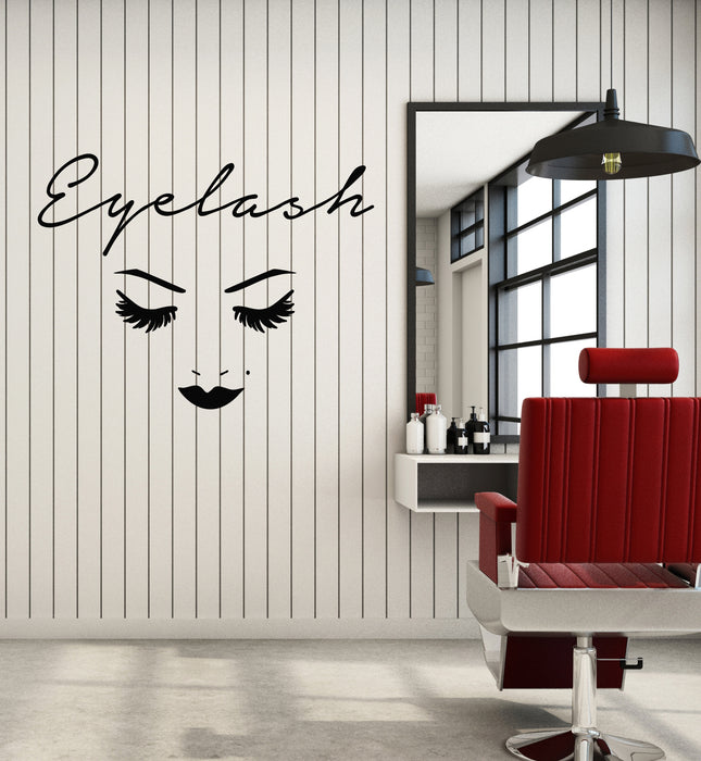 Vinyl Wall Decal Eyelashes Beauty Salon Beautiful Eyes Mole Long Extensions Stickers Mural (g1680)