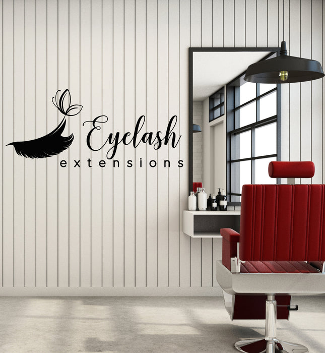 Vinyl Wall Decal Eyelashes Extensions Hair Beauty Salon Art Stickers Mural (g5437)