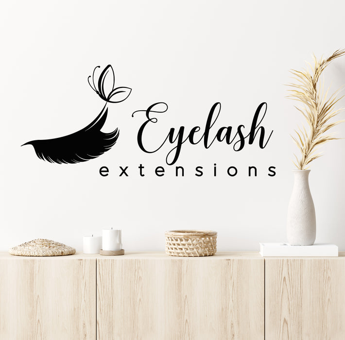 Vinyl Wall Decal Eyelashes Extensions Hair Beauty Salon Art Stickers Mural (g5437)