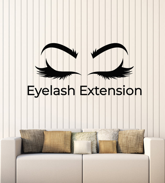 Vinyl Wall Decal Beautiful Eyes Eyelash Extensions Make Up Beauty Salon Stickers Mural (g2901)