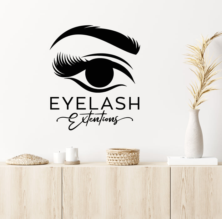 Vinyl Wall Decal Women's Eyelash Extensions Fashion Makeup Stickers Mural (g4725)