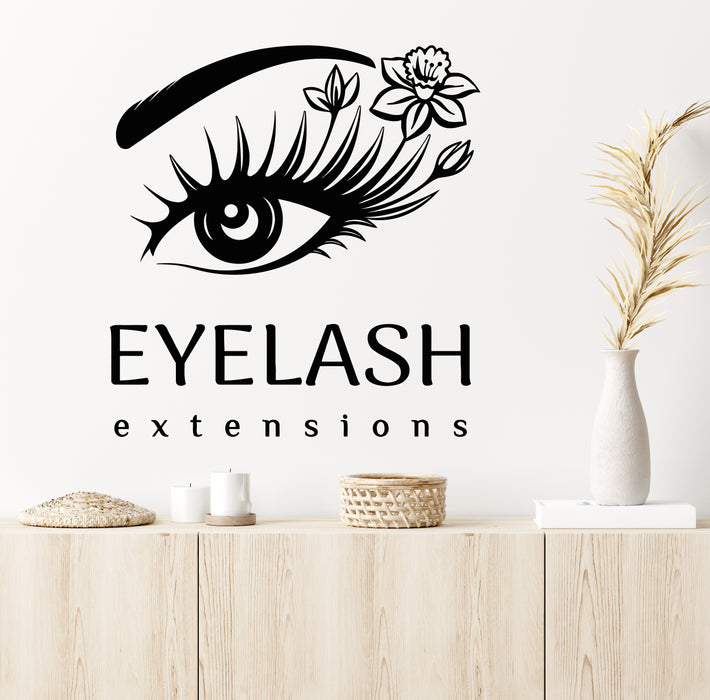Vinyl Wall Decal Beauty Salon Eyelash Extensions Beautiful Eyes Stickers Mural (g5410)