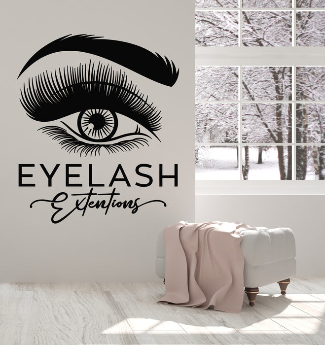 Vinyl Wall Decal Beauty Salon Eye Lashes Eyelash Extensions Stickers Mural (g6375)